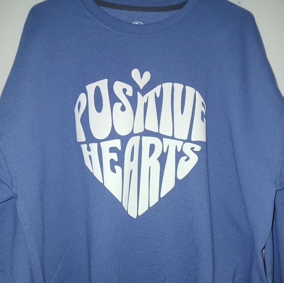 Womens Positive hearts 3D puff XXL 46-48 sweater long sleeve 60% cotton 40 % pol - Picture 1 of 3